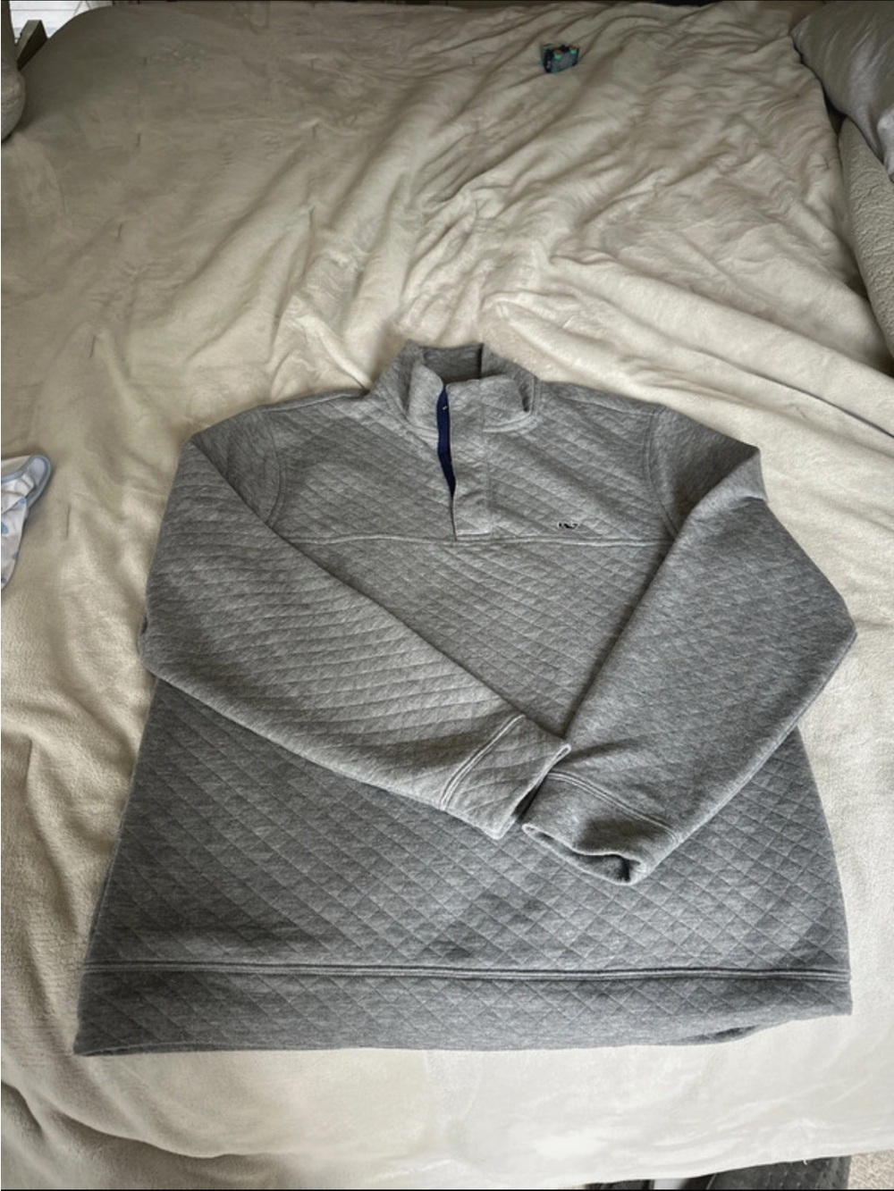 Vineyard Vines Quilted Gray Half-Zip Pullover